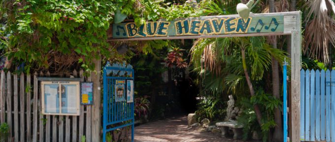 Entrance of Blue Heaven Restaurant in Key West, Florida, United States.
