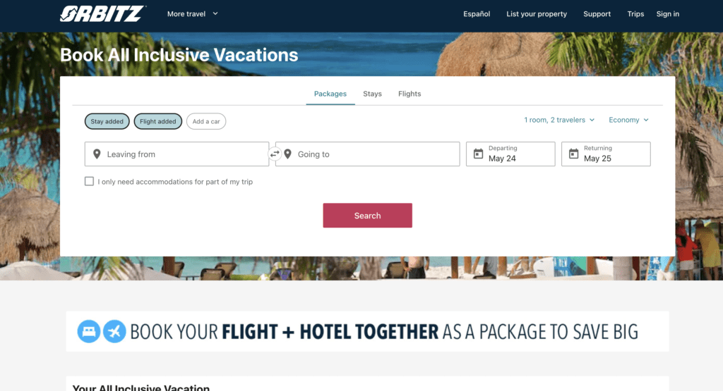 travel sites for all inclusive vacations