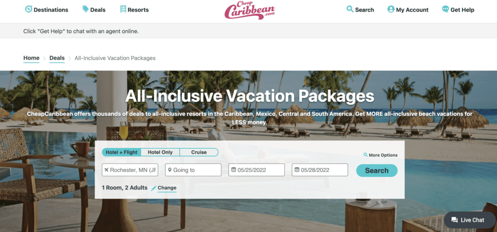 travel sites for all inclusive vacations
