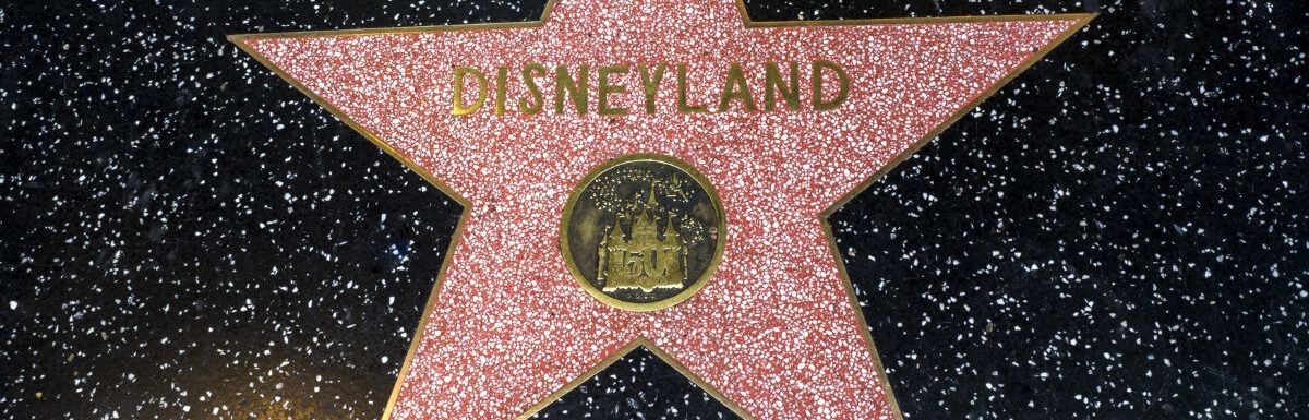 Disneyland's Star, Hollywood Walk of Fame in California, USA.