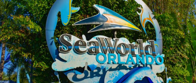 Seaworld sign in Orlando, Florida, USA.