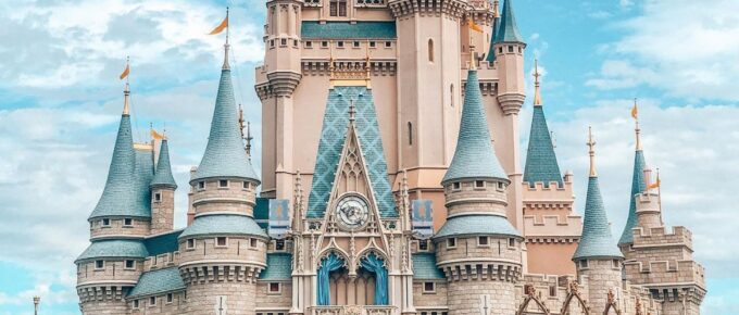 The Magical castle in the Magic Kingdom theme park of Disney world in Orlando, Florida.