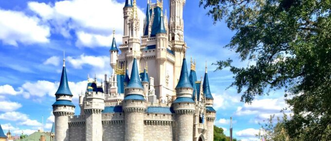 Disney castle in Walt Disney World Resort, Orlando, Florida, USA.