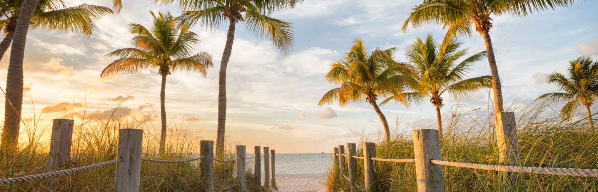 Beautiful beach on sunrise in Key West, Florida, USA.