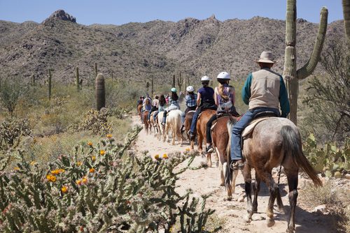 People on horseback during an Adventure Tour in Scottsdale.