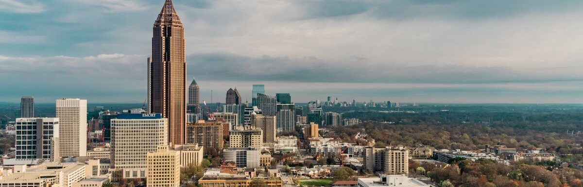 Aerial view of Atlanta Georgia city buildings during daytime.