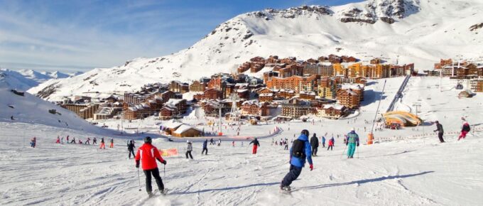 3 valleys ski resort in the Alps, France.